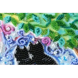 Mittelgroßes Perlenstickerei-Set "Für immer zusammen" 20 х 20 cm AAMB-015