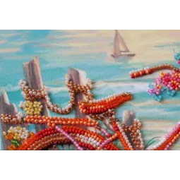 Mid-sized bead embroidery kit -At the age of the azure AAMB-014