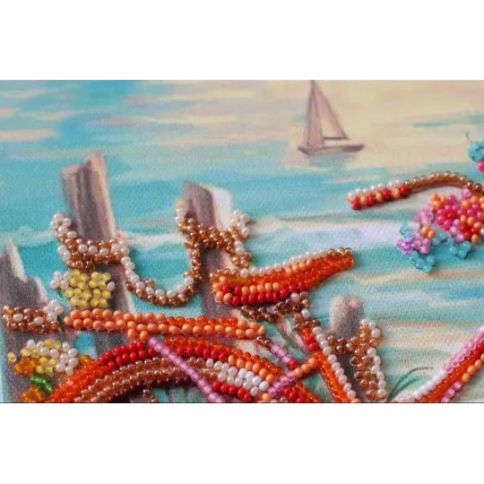 Mid-sized bead embroidery kit -At the age of the azure AAMB-014