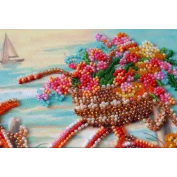 Mid-sized bead embroidery kit -At the age of the azure AAMB-014