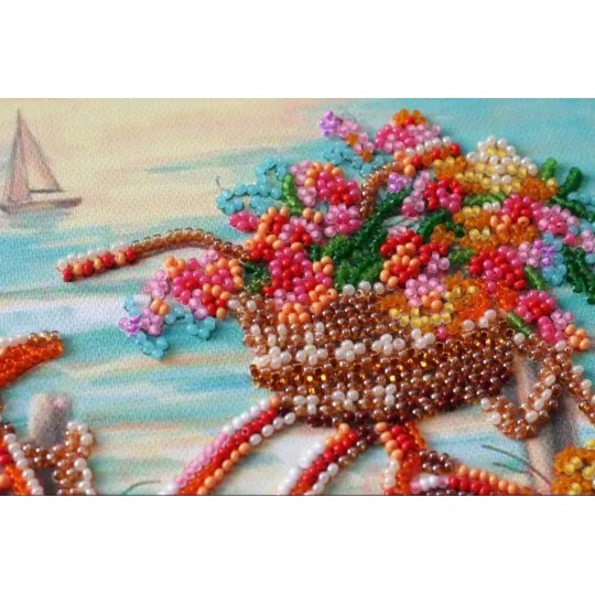 Mid-sized bead embroidery kit "At the age of the azure" 20 х 20 cm AAMB-014