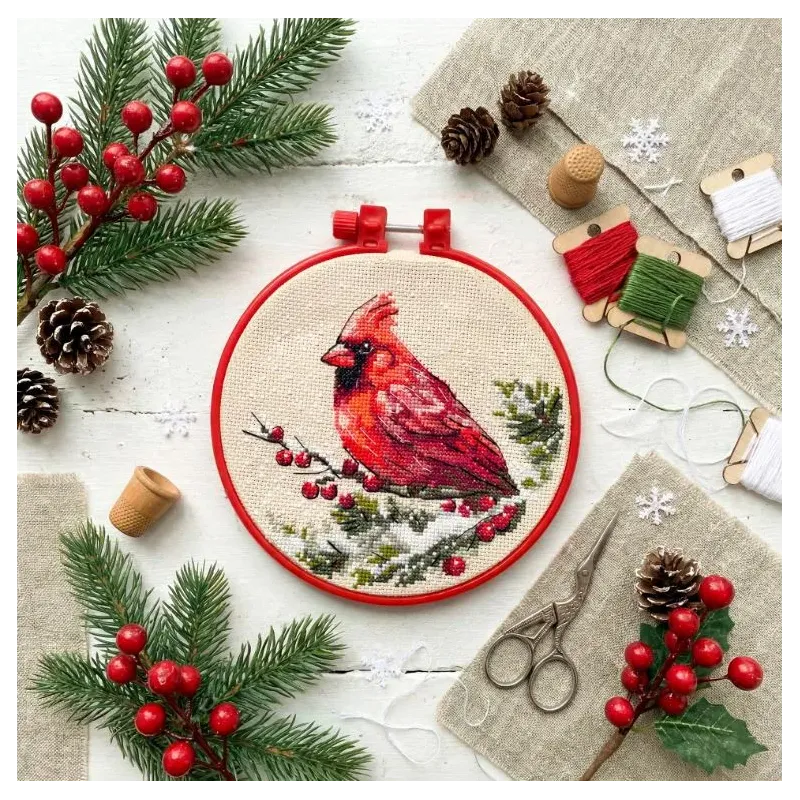 Cross-stitch kits -Winter Cardinal AAHM-096