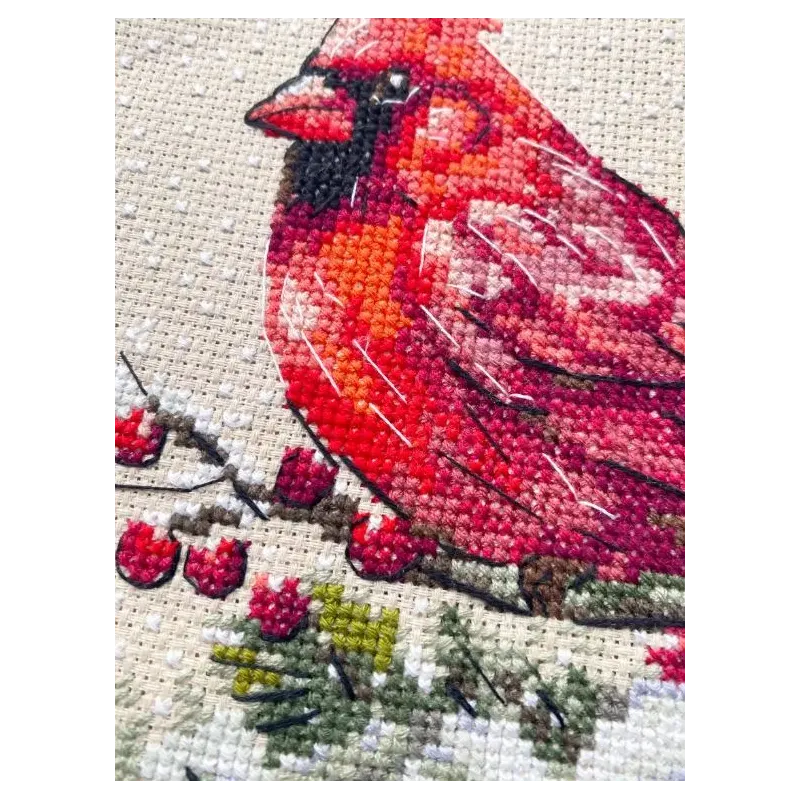 Cross stitch kit "Winter Cardinal" 15 х 15 cm AAHM-096