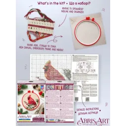 Cross stitch kit "Winter Cardinal" 15 х 15 cm AAHM-096