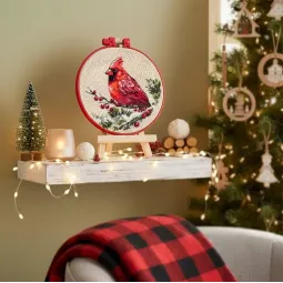 Cross stitch kit "Winter Cardinal" 15 х 15 cm AAHM-096