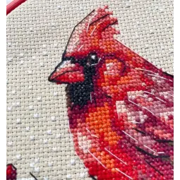 Cross stitch kit "Winter Cardinal" 15 х 15 cm AAHM-096