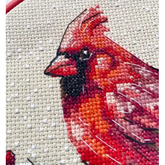 Cross stitch kit "Winter Cardinal" 15 х 15 cm AAHM-096
