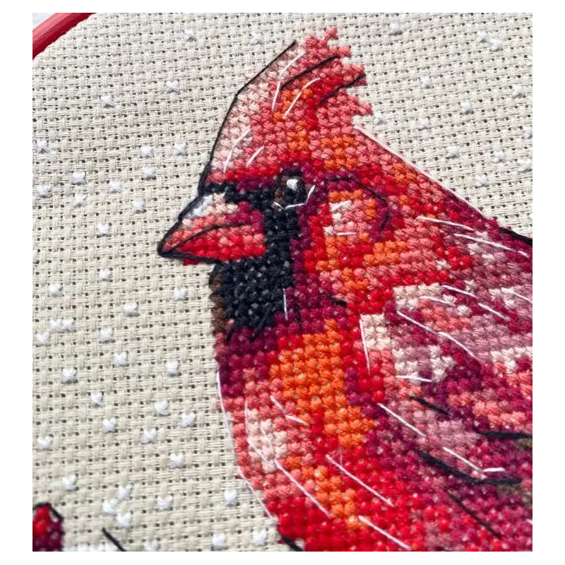 Cross stitch kit "Winter Cardinal" 15 х 15 cm AAHM-096