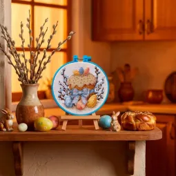 Kryželių siuvinėjimo rinkinys "Velykų diena" 15 x 15 cm AAHM-095