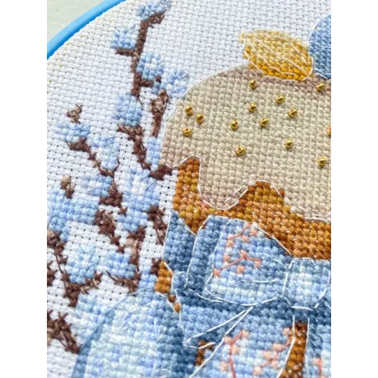 Kryželių siuvinėjimo rinkinys "Velykų diena" 15 x 15 cm AAHM-095