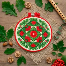 Kryželiu siuvinėjimo rinkinys "Tradicinis motyvas" 15 x 15 cm AAHM-094