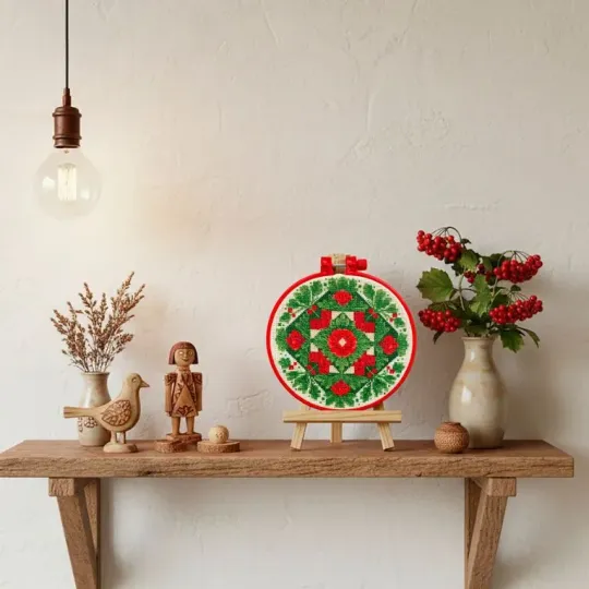 Kryželiu siuvinėjimo rinkinys "Tradicinis motyvas" 15 x 15 cm AAHM-094