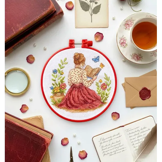 Kreuzstich-Set "Unvollendete Geschichte" 15 x 15 cm AAHM-092