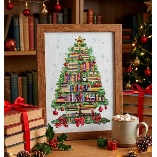 Kreuzstich-Set "Leser-Weihnachtsbaum" 14 x 22 cm AAH-315