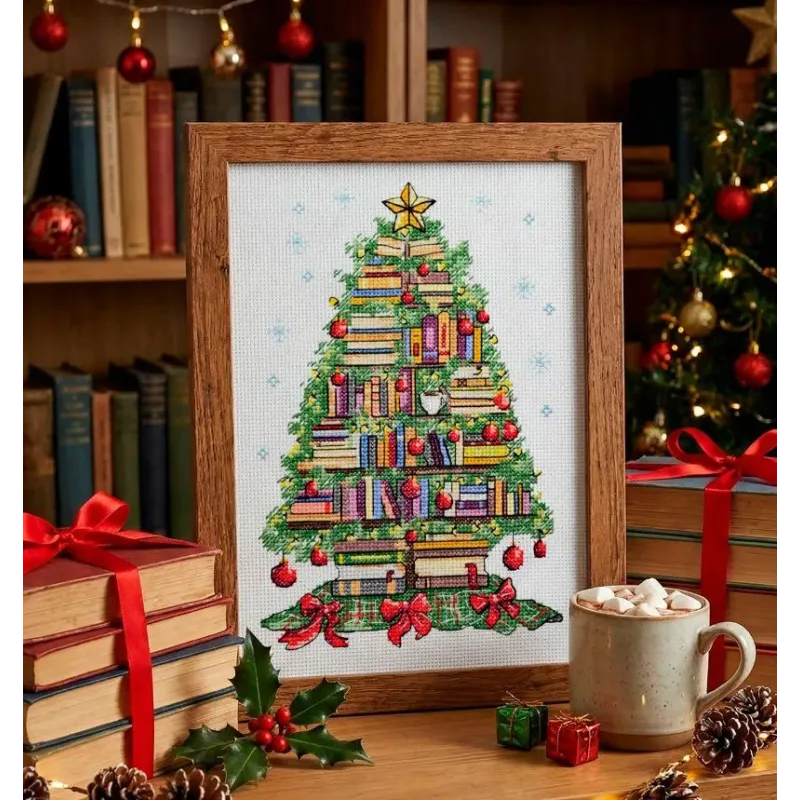 Kreuzstich-Set "Leser-Weihnachtsbaum" 14 x 22 cm AAH-315