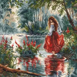 Siuvinėjimo kryželiu rinkinys „Miško paslaptis“ 31,75 x 31,75 cm AVA-P041
