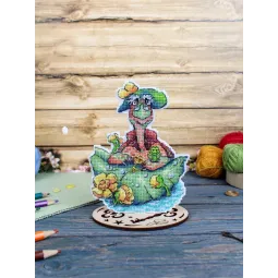 Kryželiu siuvinėjimo rinkinys „Vėžlys Tortilla“ 14x11 cm SR-1189