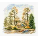 Cross stitch kit "In the pine forest" 15x16 cm SNV-954