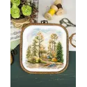 Cross stitch kit "In the pine forest" 15x16 cm SNV-954