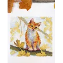 Cross stitch kit "Fluffy ginger cat" 19x19 cm SNV-908