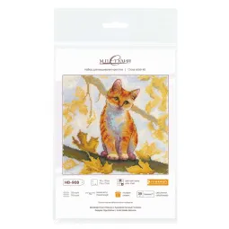 Cross stitch kit "Fluffy ginger cat" 19x19 cm SNV-908