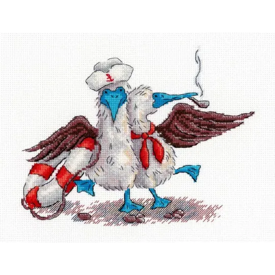 Cross stitch kit "Happy Sailors" 14x17 cm SNV-896