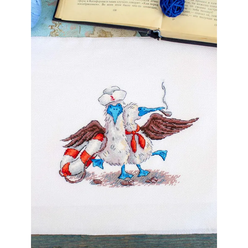 Kreuzstich-Set "Glückliche Seefahrer" 14x17 cm SNV-896