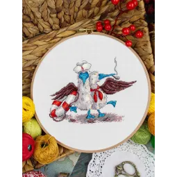 Kryželių siuvinėjimo rinkinys "Laimingi jūreiviai" 14x17 cm SNV-896