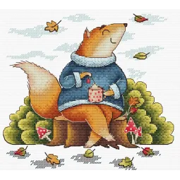 Cross stitch kit "Autumn relaxation" 18x19 cm SM-786