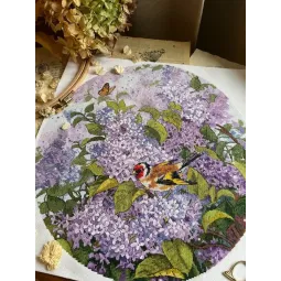 Набор для вышивания крестиком "Сиреневый сад" 34 х 35 см SANS-83