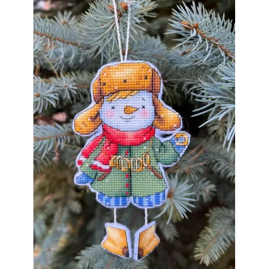 Siuvinėjimo kryželiu rinkinys "Sniego berniukas" 9х15 cm SANS-82