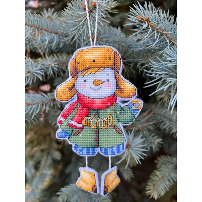 Siuvinėjimo kryželiu rinkinys "Sniego berniukas" 9х15 cm SANS-82