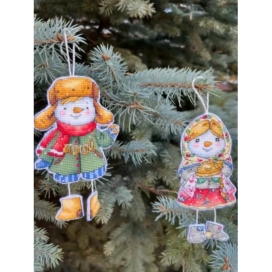 Siuvinėjimo kryželiu rinkinys "Sniego berniukas" 9х15 cm SANS-82
