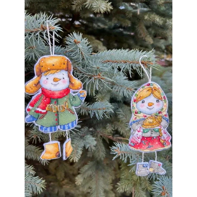 Kreuzstich-Set "Schneemann Junge" 9x15 cm SANS-82