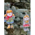 Набор для вышивки крестом "Снеговик мальчик" 9х15 см SANS-82