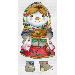 Cross stitch kit "Snowman girl" 7х14,5 cm SANS-81
