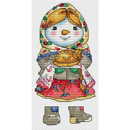 Kryžiaus dygsnio rinkinys "Besmegenė mergaitė" 7х14,5 cm SANS-81