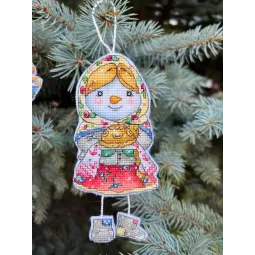 Kryžiaus dygsnio rinkinys "Besmegenė mergaitė" 7х14,5 cm SANS-81