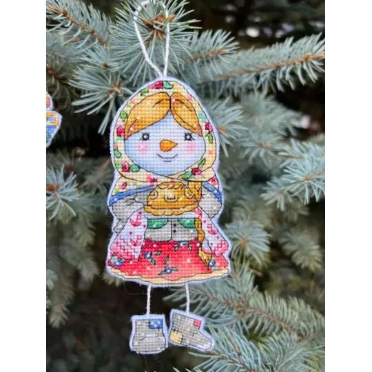 Cross stitch kit "Snowman girl" 7х14,5 cm SANS-81