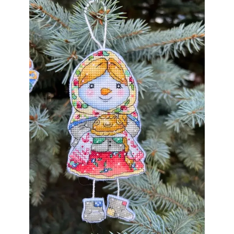 Cross stitch kit "Snowman girl" 7х14,5 cm SANS-81