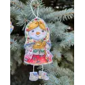 Набор для вышивания крестиком "Девочка-снеговик" 7х14,5 cm SANS-81