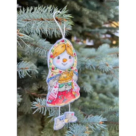 Cross stitch kit "Snowman girl" 7х14,5 cm SANS-81