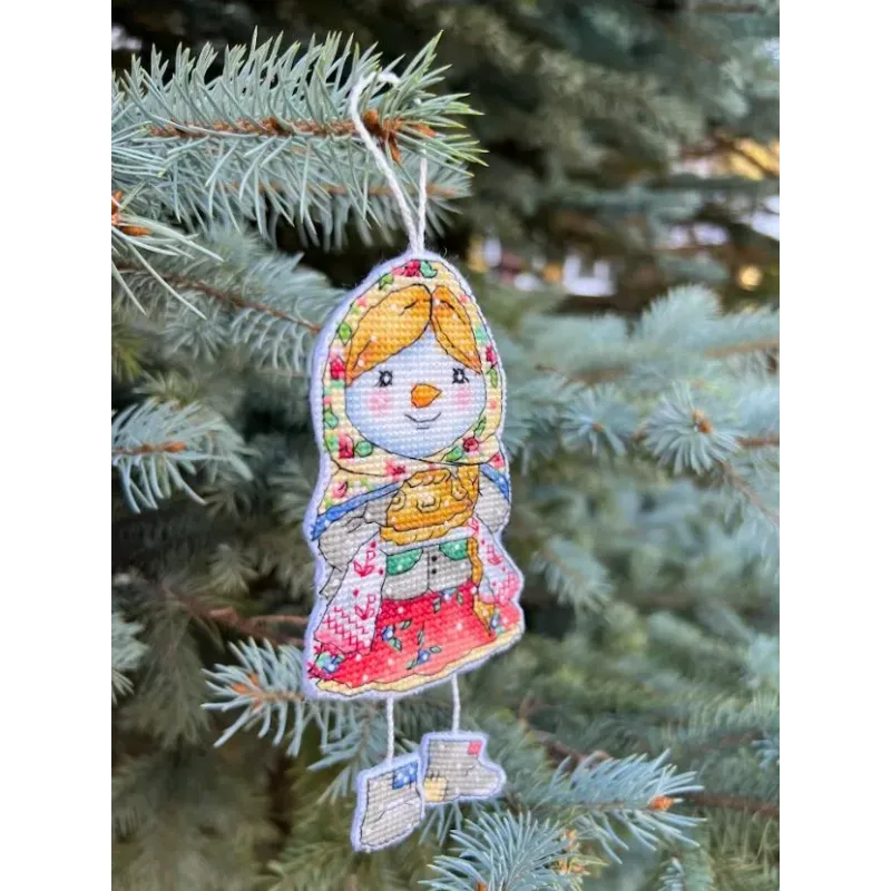 Kreuzstich-Set "Schneemannmädchen" 7х14,5 cm SANS-81