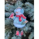 Siuvinėjimo kryželiu rinkinys "Sniego senis su paukščiu" 10,5 х 14 cm SANS-80