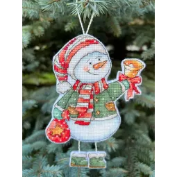 Cross stitch kit "Snowman with a bell" 10,5 х 14 cm SANS-79