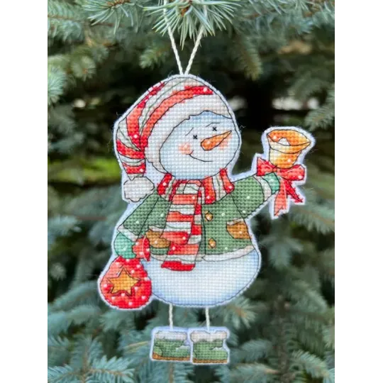 Cross stitch kit "Snowman with a bell" 10,5 х 14 cm SANS-79