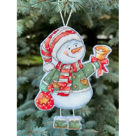 Cross stitch kit "Snowman with a bell" 10,5 х 14 cm SANS-79