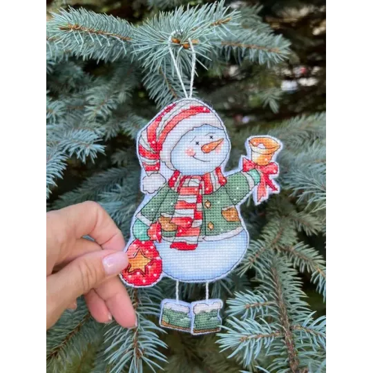 Cross stitch kit "Snowman with a bell" 10,5 х 14 cm SANS-79