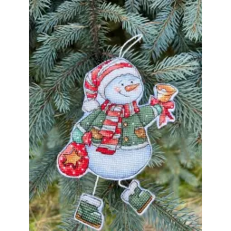 Cross stitch kit "Snowman with a bell" 10,5 х 14 cm SANS-79