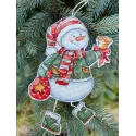 Cross stitch kit "Snowman with a bell" 10,5 х 14 cm SANS-79